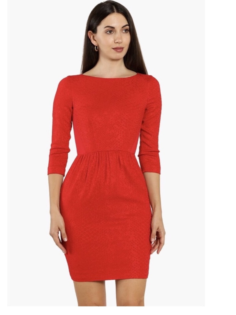 Ted Baker‎ Illyssa Red Textured 3/4 Length Sleeve Dress/US Size 8